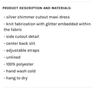 12th Tribe | Dresses | 2th Tribe Josefine Silver Shimmer Cutout Dress